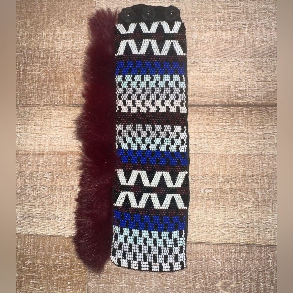 Mignonne Gavigan Aztec Beaded Mink Fur Bracelet - Picture 2 of 3